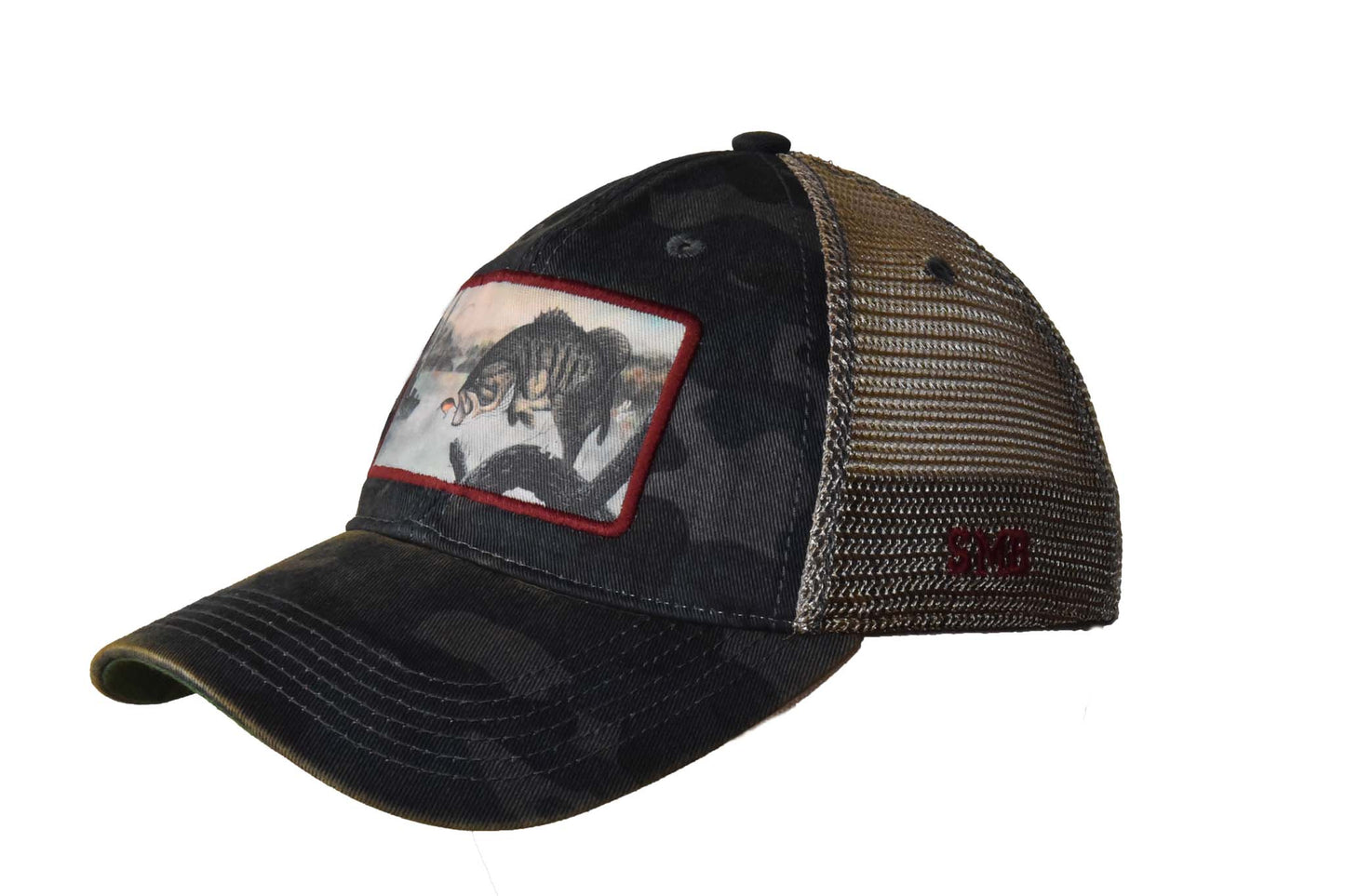 Small Mouth Bass – Navy Field Camo Java Trucker