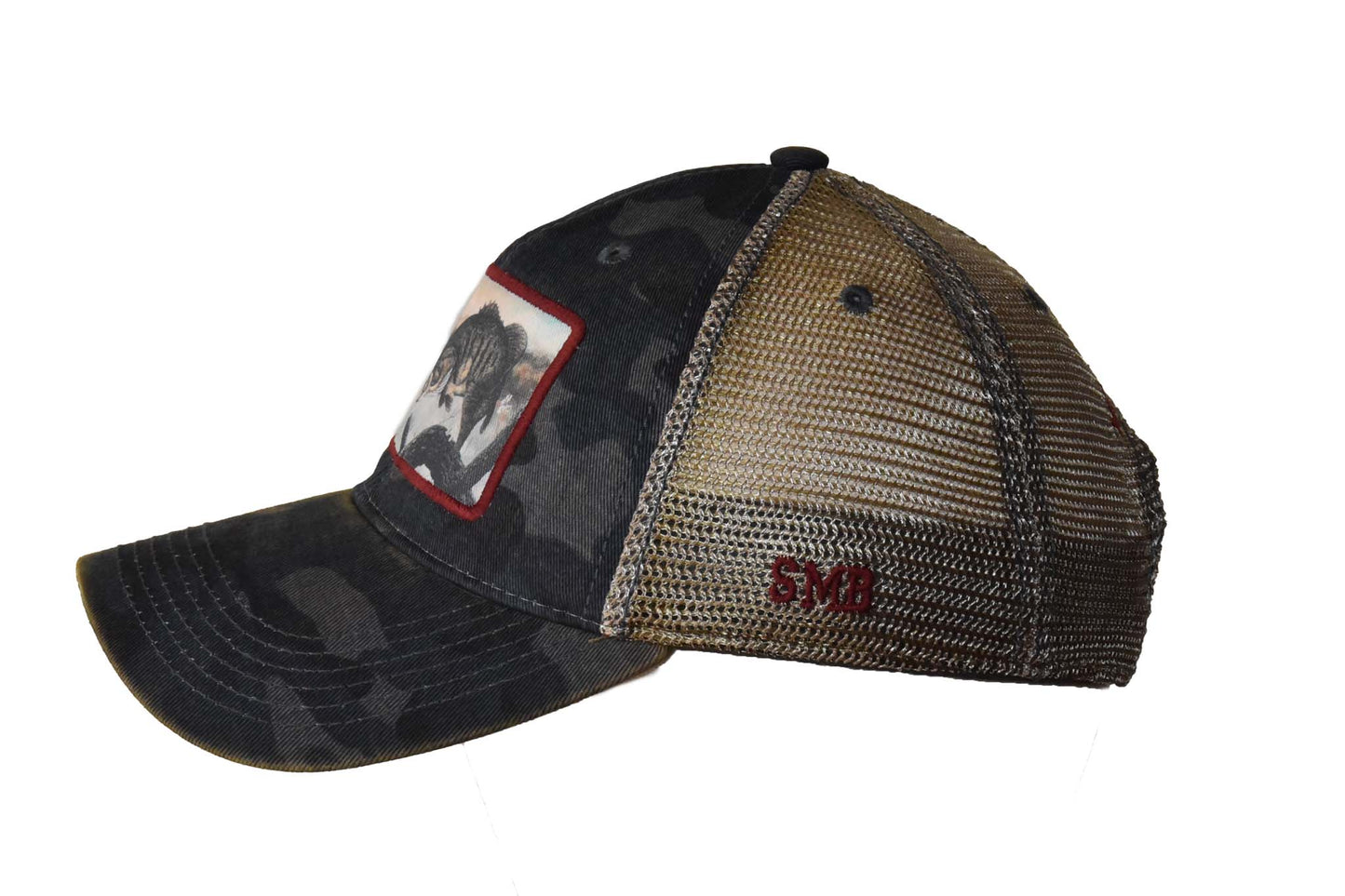 Small Mouth Bass – Navy Field Camo Java Trucker