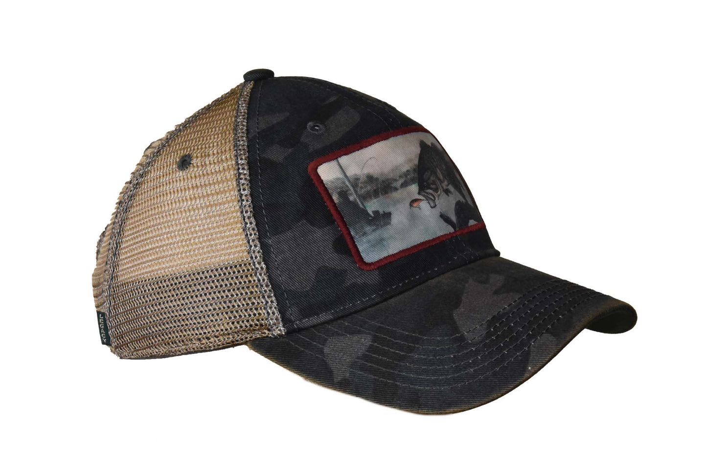 Small Mouth Bass – Navy Field Camo Java Trucker