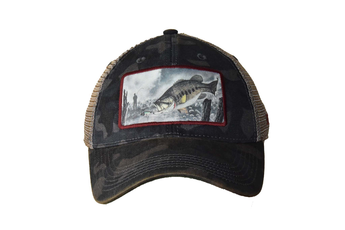 Large Mouth Bass – Navy Field Camo Java Trucker