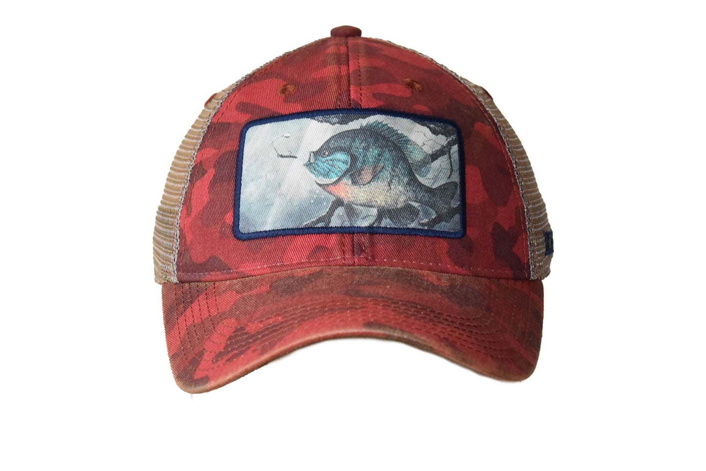Bluegill – Dark Red Field Camo Trucker