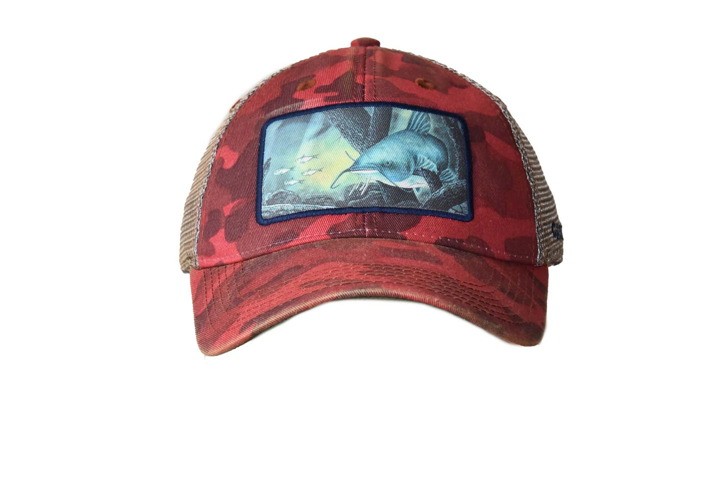 Catfish – Dark Red Field Camo Trucker