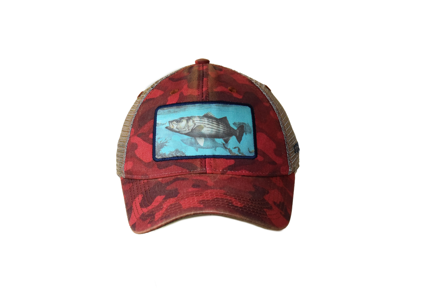 Striper – Dark Red Field Camo Trucker