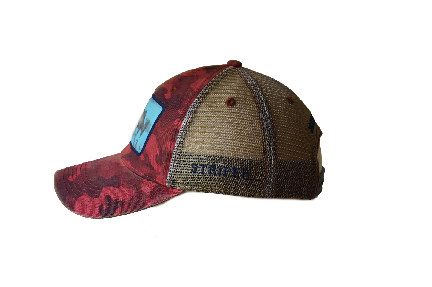 Striper – Dark Red Field Camo Trucker