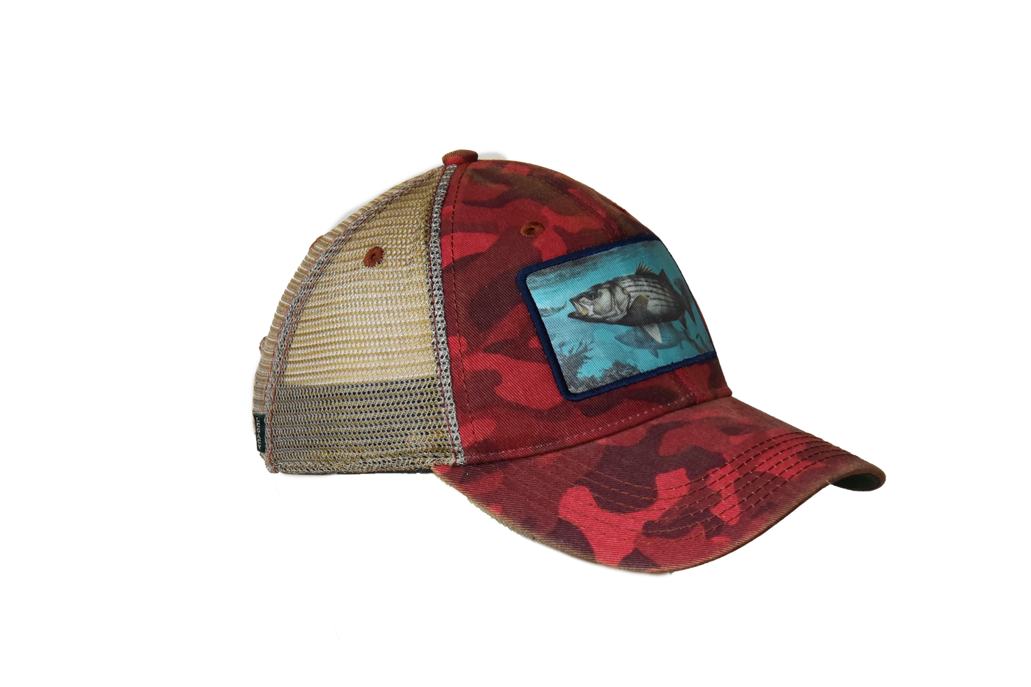Striper – Dark Red Field Camo Trucker