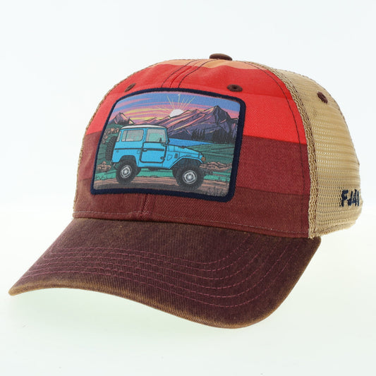 FJ40 Sky Blue – Red Stripe Trucker