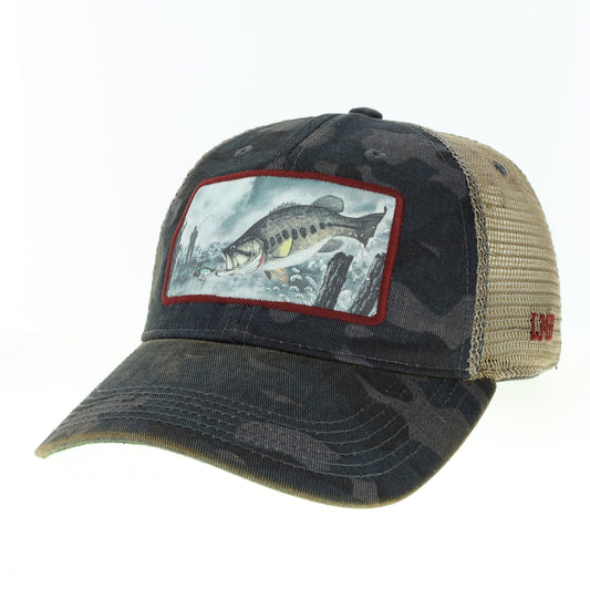 Large Mouth Bass – Navy Field Camo Java Trucker