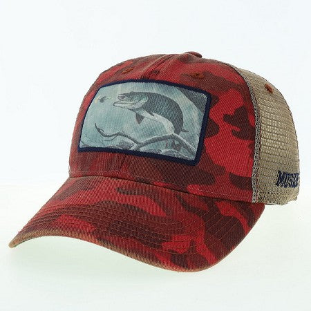 Muskie – Dark Red Field Camo Trucker