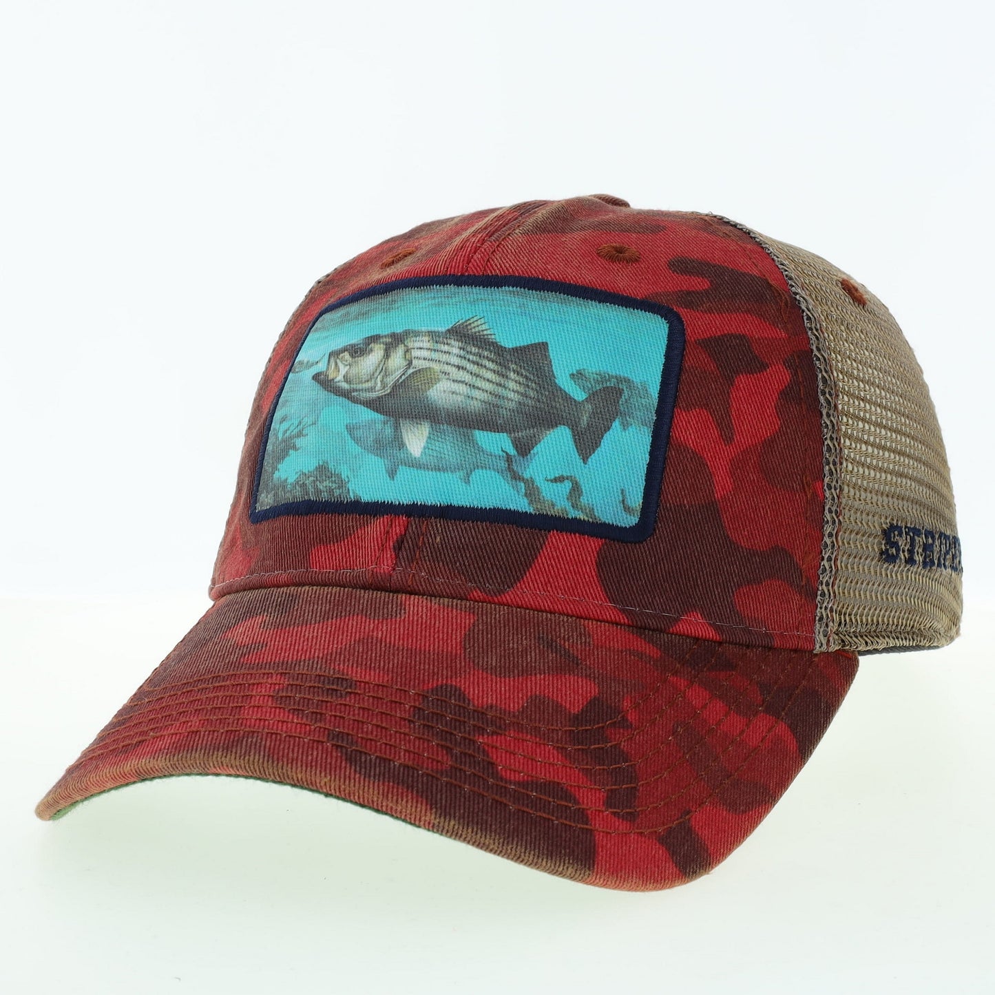 Striper – Dark Red Field Camo Trucker