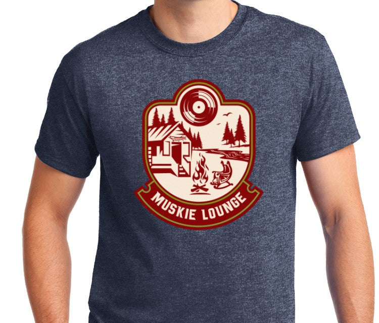 Muskie Lounge Logo T-Shirt - Heather Navy