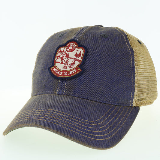 Muskie Lounge Logo – Blue Trucker