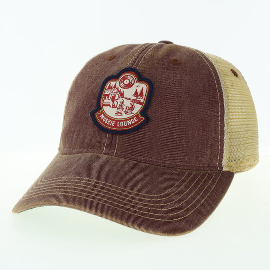 Muskie Lounge Logo – Burgundy Trucker